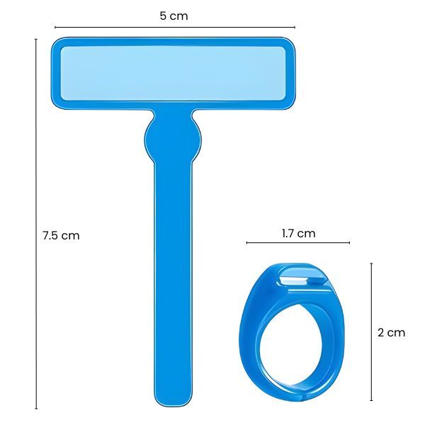 Storleksjämförelse av läsfönstren (cirka 19 x 3,2 cm) för tydligare läsning.