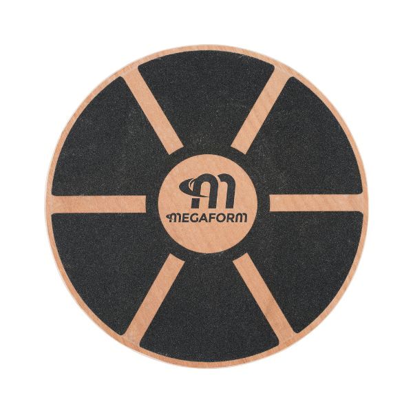 Balansbräda sedd uppifrån med blå cirkelformad design för fotplacering