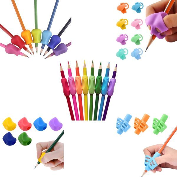 Färgglada penngrepp i olika modeller för barn och vuxna