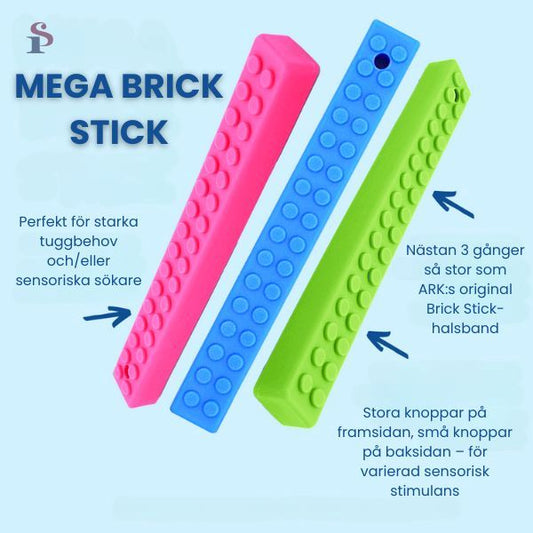 MEGA Brick Stick – tugghjälpmedel med storlek och struktur för sensoriska behov.