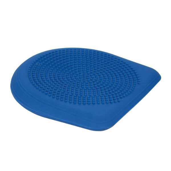 Luftfylld ergonomisk blå sittkudde för barn som förbättrar hållning, balans och koncentration.