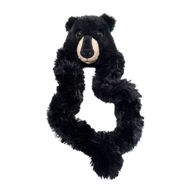 Tangle Furry Fidget Friend i form av en svart björn, taktil och stresslindrande leksak.
