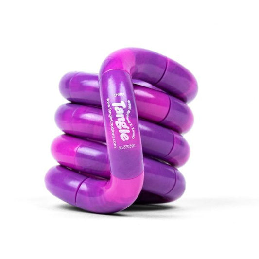 En färgglad fidget-leksak med mjuka övergångar mellan lila och rosa, idealisk för sensorisk stimulans.