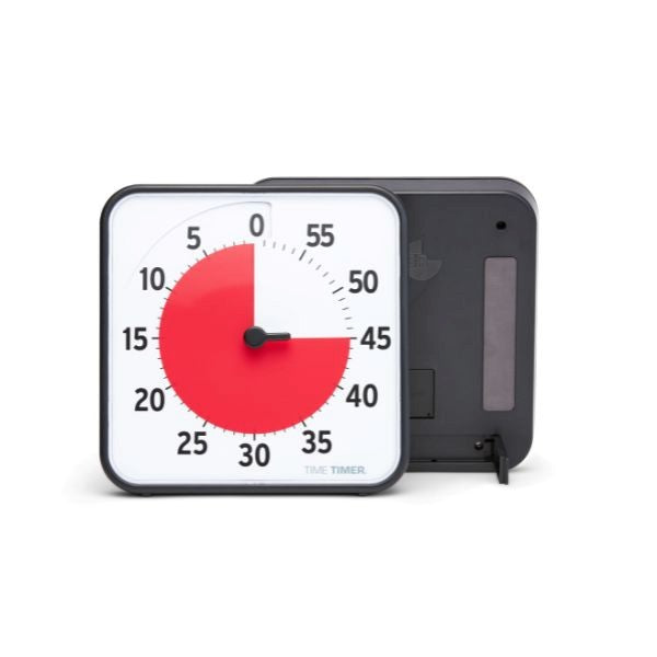Framsida och baksida av tidshjälpmedlet Time Timer Original Medium.