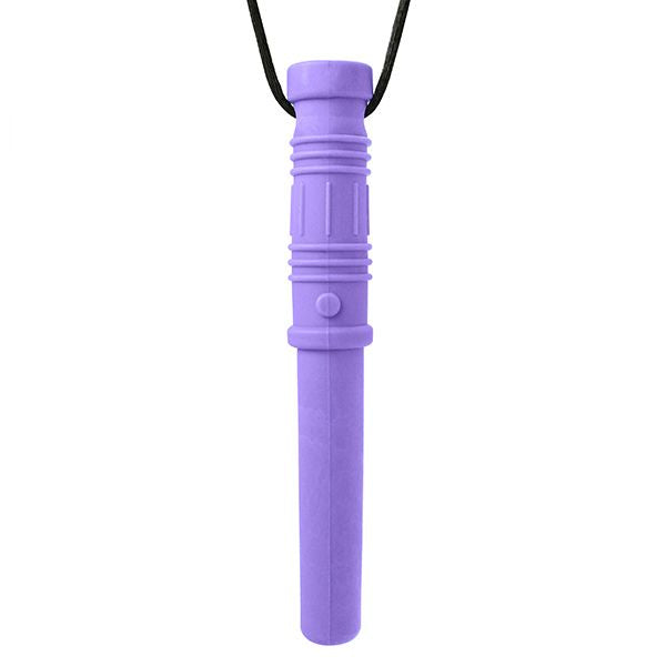 Tugghalsband Bite Saber i lila med taktila detaljer för ökad fokus och lugn