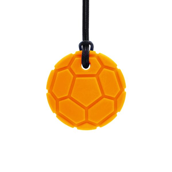 Orange tugghalsband fotboll, perfekt för att minska rastlöshet.