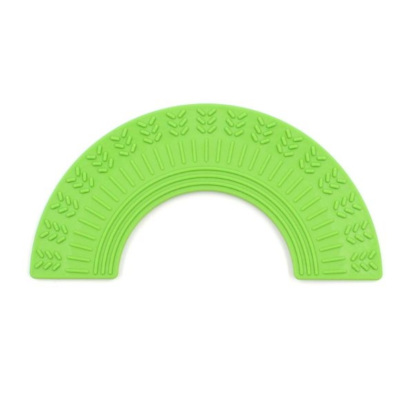 Limegrön Regnbåge Fidget – tunn design för enklare tuggning.