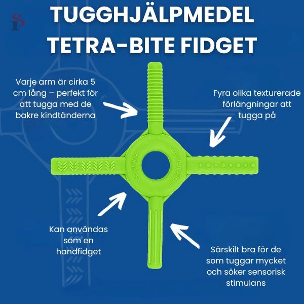 Informationsblad om Tetra-Bite Fidget med detaljerad produktfakta och bilder.