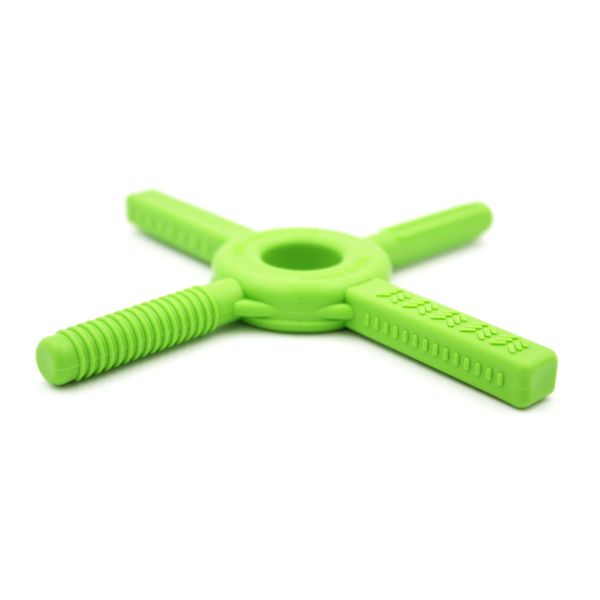 Närbild på en av Tetra-Bite Fidgets armar med tydliga räfflor och upphöjningar.
