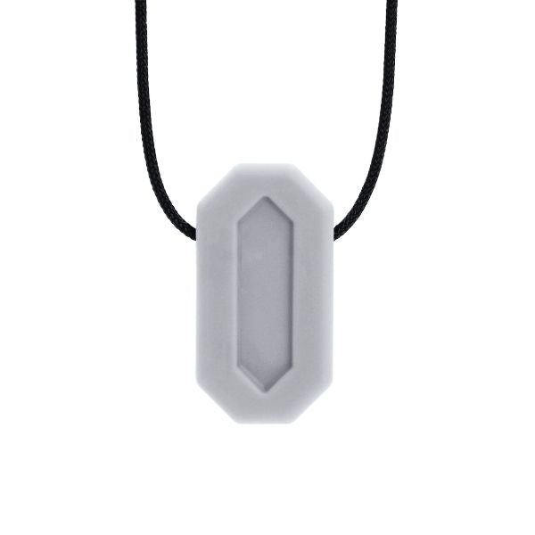 Ljusgrå MiniBite-halsband, nertonad look för skola och arbete