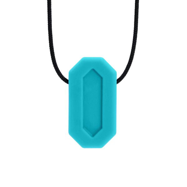 Turkost MiniBite-halsband, mjukt men tåligt material.