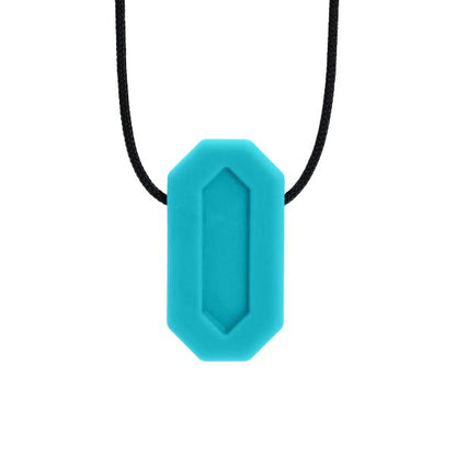 Turkost MiniBite-halsband, mjukt men tåligt material.