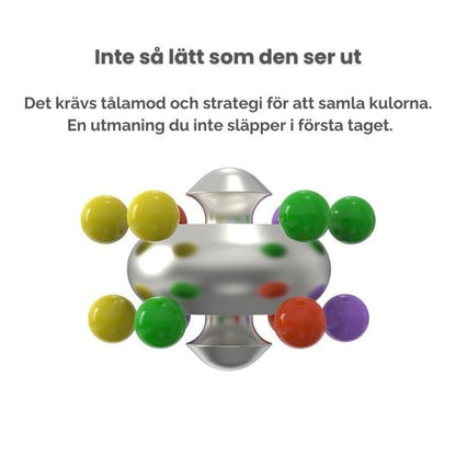 Magic Ball i genomskärning med färgade kulor - kräver tålamod och strategi för att lösas