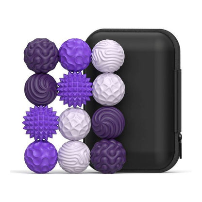 Sensoriska magnetiska fidgetbollar i lila nyanser med fodral. Hjälper till att minska stress och öka fokus.