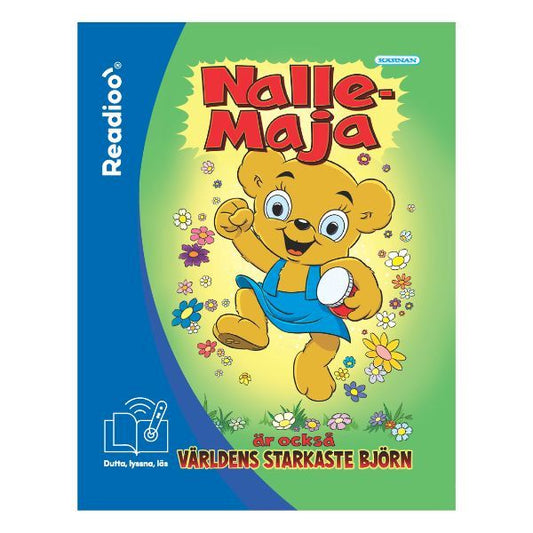 Framsidan på Readioo-boken Nalle-Maja är också världens starkaste björn
