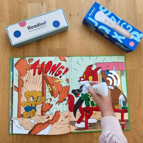 Readioo läspenna aktiverar ljud och berättelse i Bamse och Hoppa-Tossa