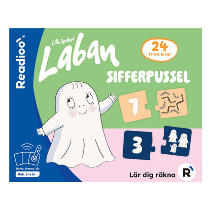 Readioo Lilla Spöket Laban Sifferpussel, förpackning med 24 stora bitar för att lära sig räkna, ålder 2 till 6 år.