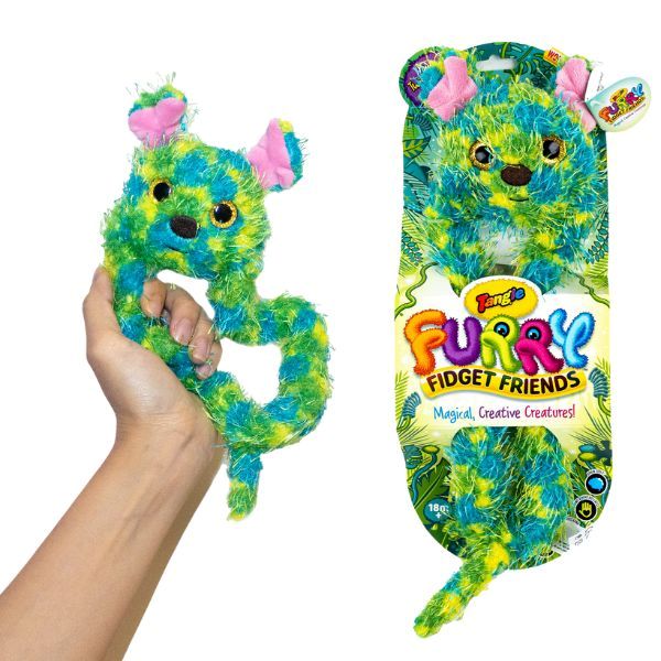 Mjuk och taktil fidgetleksak i form av en björn, perfekt för sensorisk stimulans och fokus.
