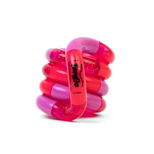  En sensorisk fidget med mjuka röda och rosa toner, designad för att ge avslappning och fokus.
