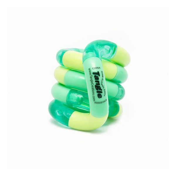 Tangle Jr Classic fidgetleksak ljusgrön och grön sensorisk leksak som ökar fokus och minskar stress