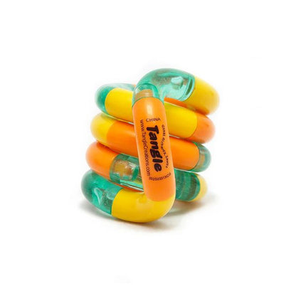 Tangle Jr Classic fidgetleksak orange och turkos taktil stimulans för barn och vuxna med NPF