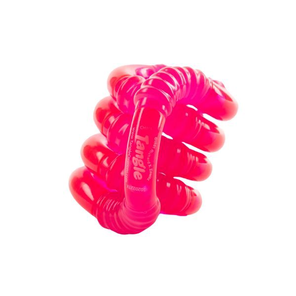 Självlysande rosa Tangle Jr Glow med räfflad struktur