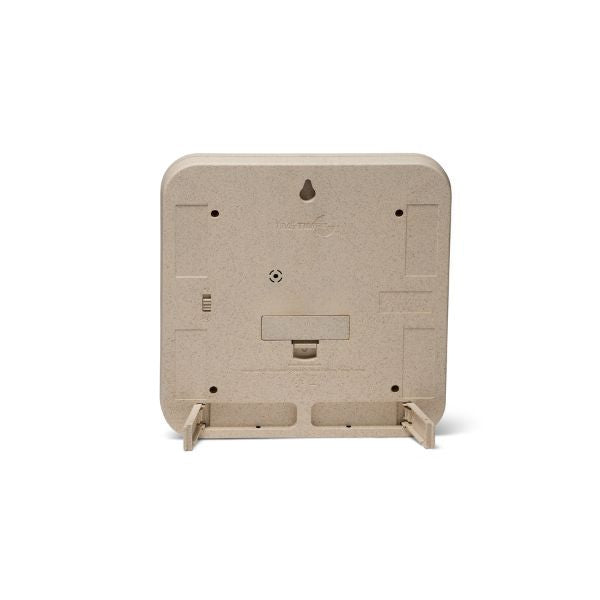 Baksida av Time Timer RETRO Eco som visar hållbar konstruktion med växtbaserat material.