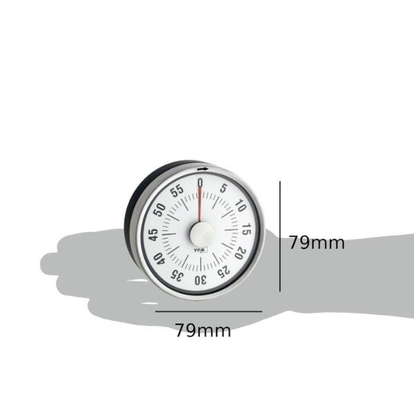 Timer Puck mekanisk kökstimer med magnet, batterifri timer med 79 mm diameter som visuellt tidshjälpmedel.