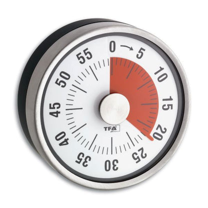 Timer Puck mekanisk visual timer med röd tidszon som tydligt visar återstående tid, batterifri timer för struktur och fokus.