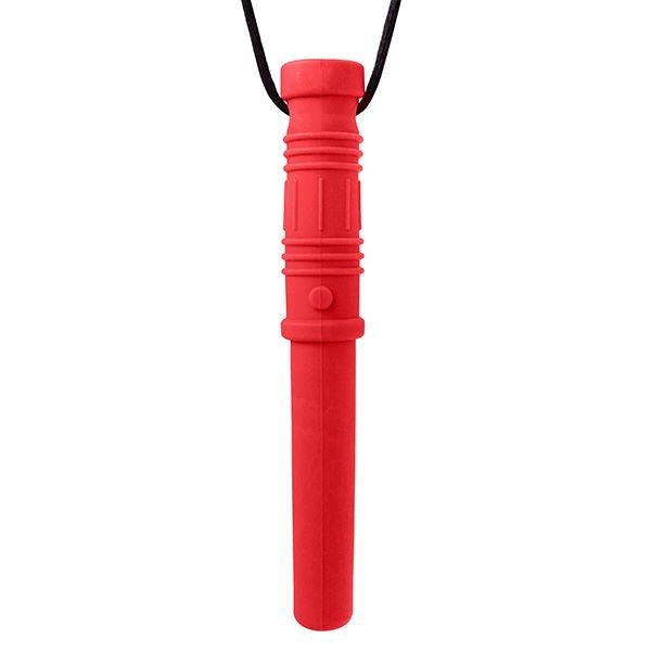 Röd Bite Saber tugg-halsband, robust extrahård version för intensivt bruk