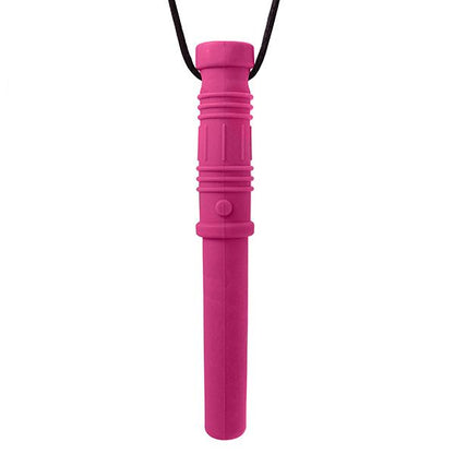 Tugghalsband Bite Saber i cerise med lasersvärdsdesign för sensorisk stimulans