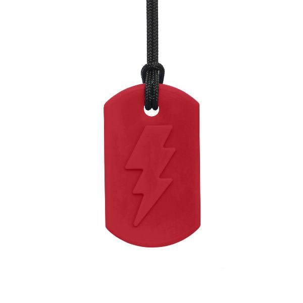 Tugghalsband Bolt Bite Lightning i mörkröd färg, finns i flera hårdhetsgrader.
