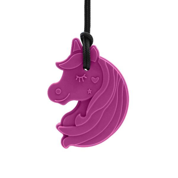 Ceriserosa Chewnicorn-halsband, perfekt för mild till kraftig tuggning.