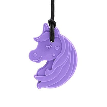Lila Chewnicorn Sensory visar sin robusta men mjuka form.