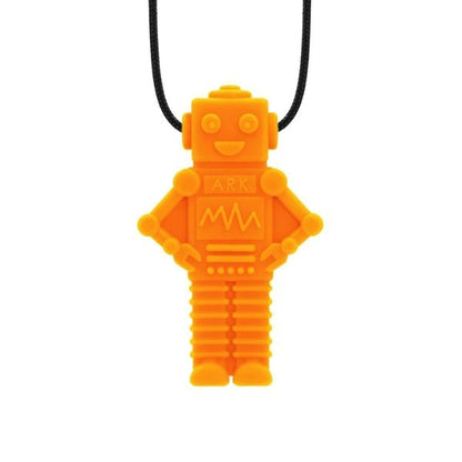 Orange RoboChew tugghalsband i robotform för ADHD & autism.