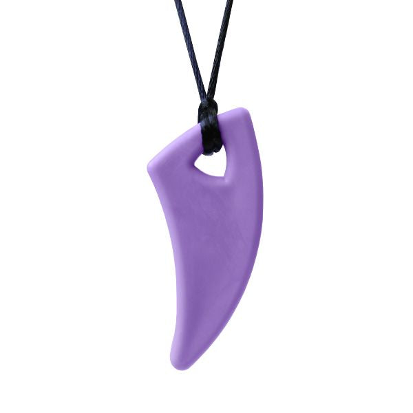 Lila halsband i sabeltandsdesign, extra hård för intensiv tuggning.