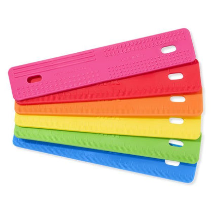 Tugghjälpmedel Binder Buddy i flera färger, visar olika strukturer