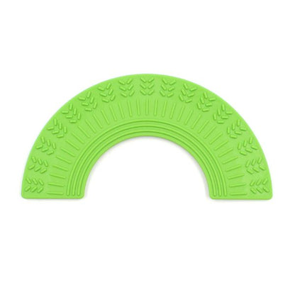 Limegrön Regnbåge Fidget – tunn design för enklare tuggning.