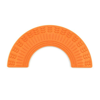 Orange Regnbåge Fidget med två texturerade sidor.