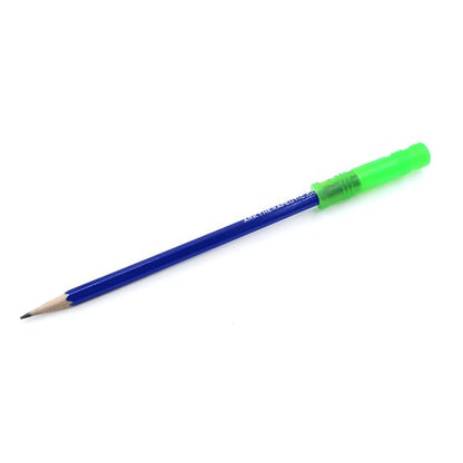 Grön tuggpenntopp Bite Saber monterad på penna för barn och vuxna med sensoriska behov